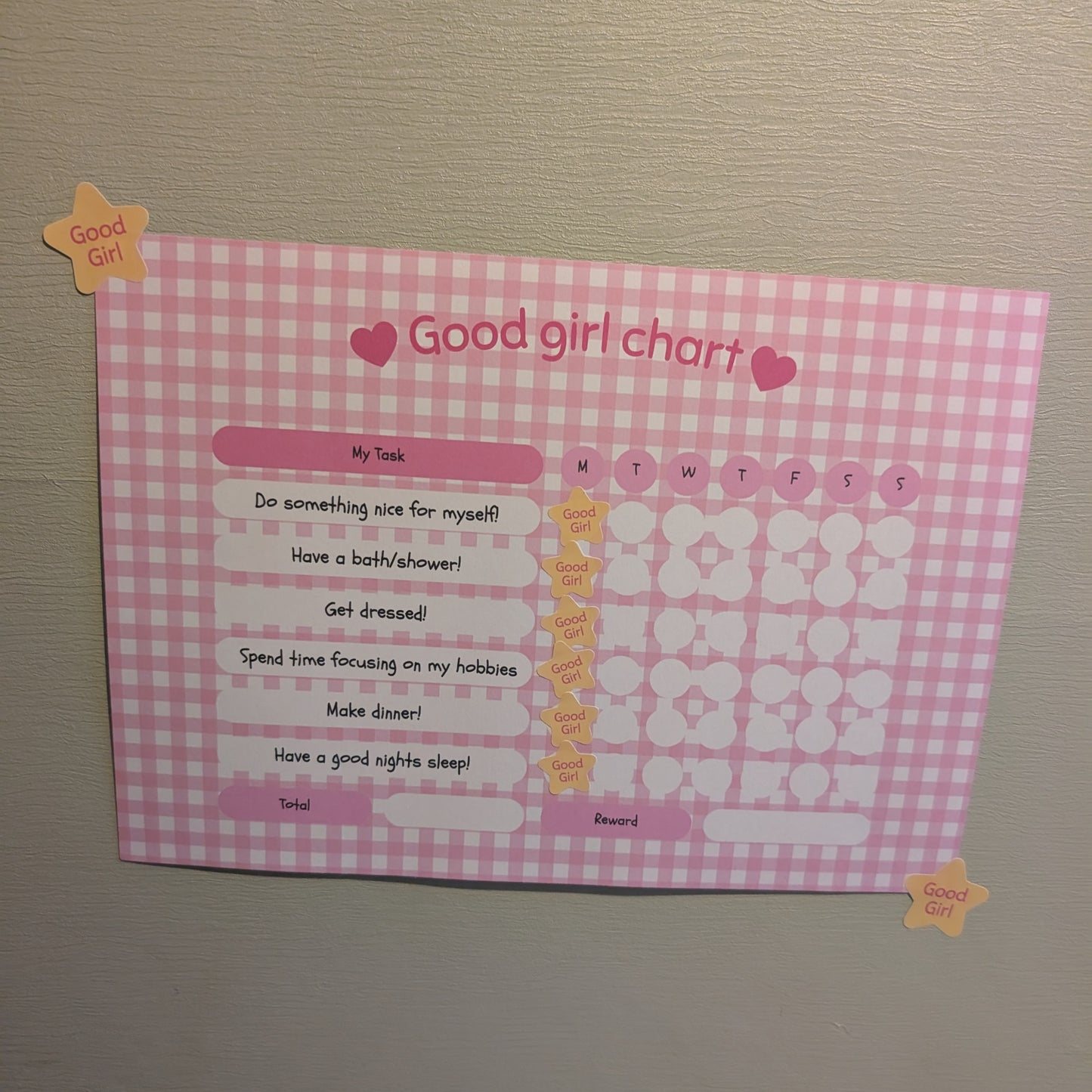 Good girl sticker chart