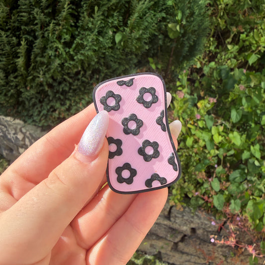 Pink and black flower magnetic slider