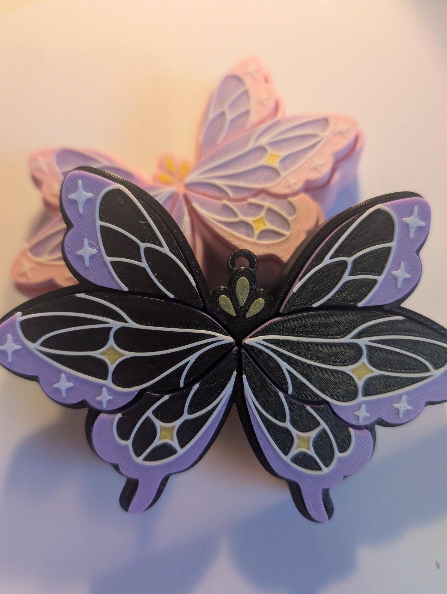 Lunar moth 3d printed fidget! Cute keyring small gift (LARGE SIZE 6 CLICKERS)