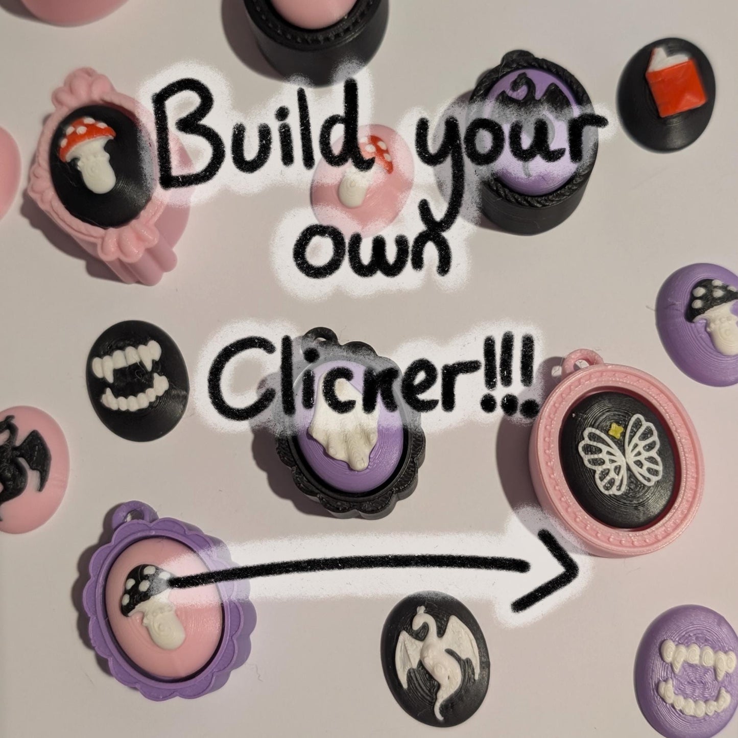 Build your own fantasy frame fidget clicker! Booktok keyring fidget toy