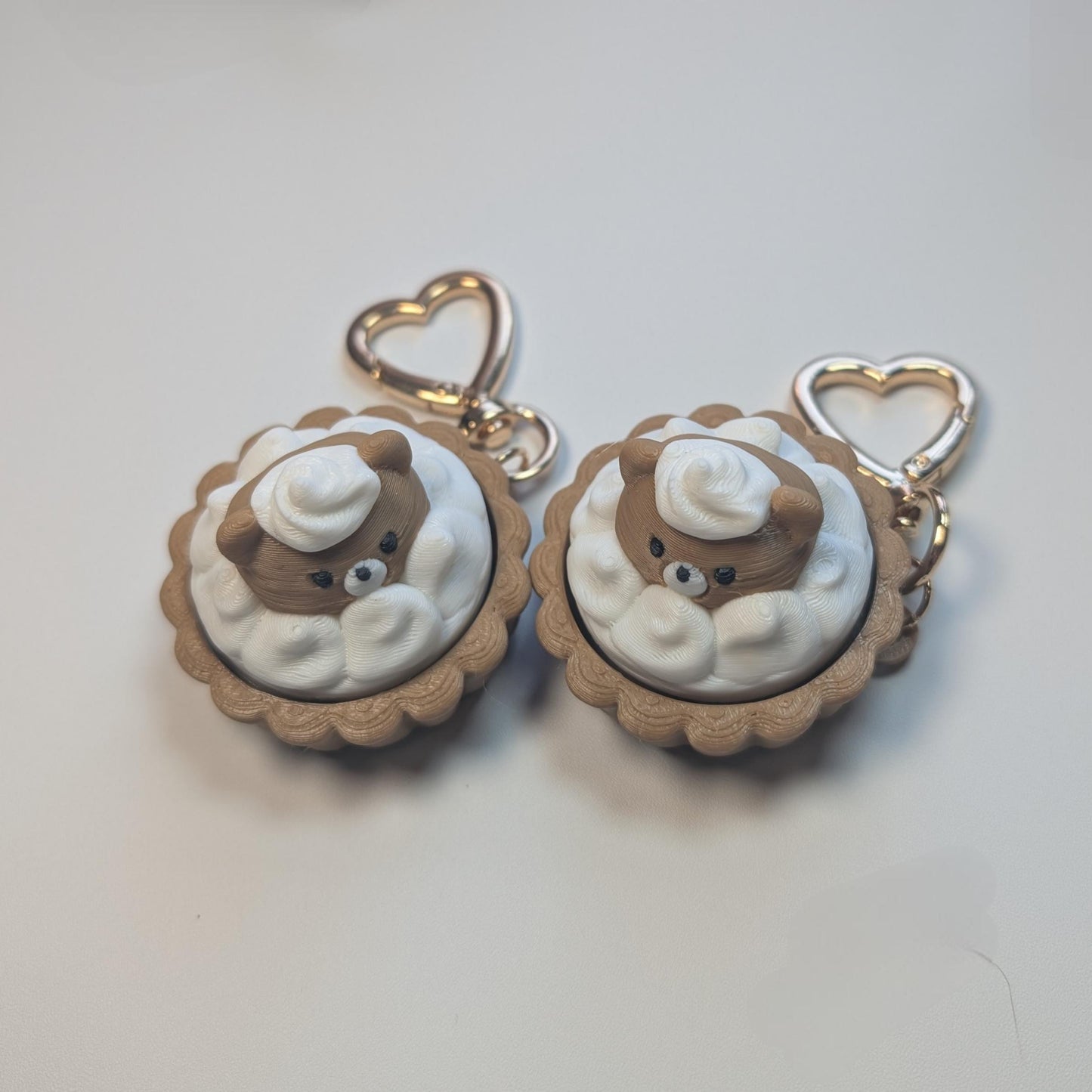 Cute bear tart desert keyring fidget clicker! Kawaii bear gift