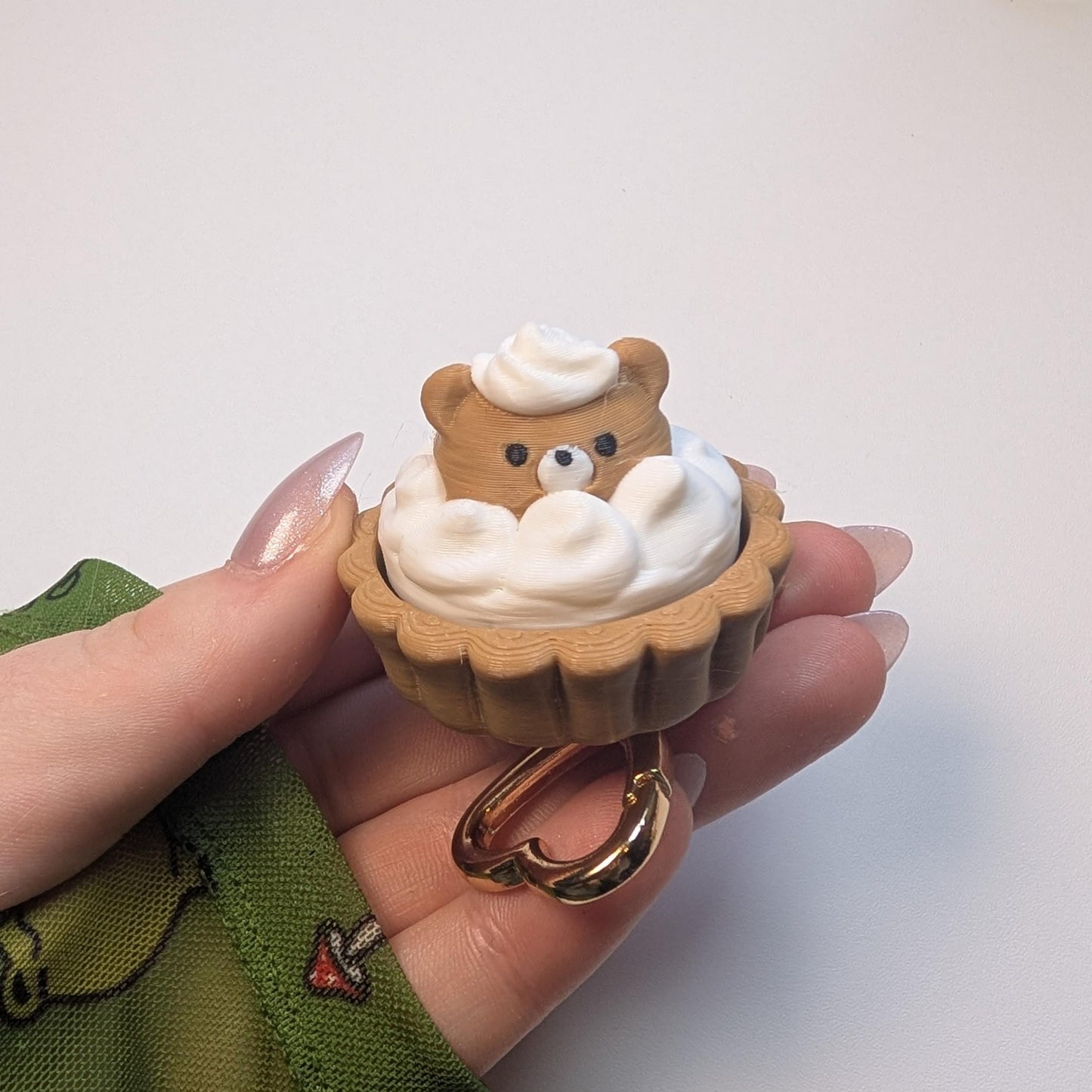 Cute bear tart desert keyring fidget clicker! Kawaii bear gift