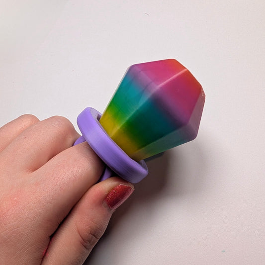 Rainbow ring pop fidget clicker